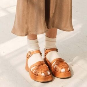 EITHER /OR Brown Leather Sandals 8